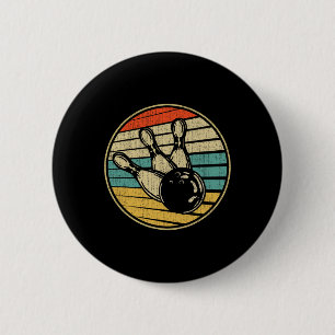 Chapa Redonda De 5 Cm Así es como rollo el retro vintage Bowling 60s 70s