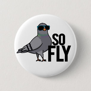 Chapa Redonda De 5 Cm Así que Fly Funny Guay Pigeon Pun