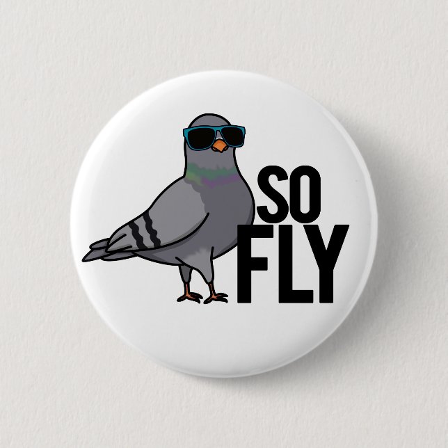 Chapa Redonda De 5 Cm Así que Fly Funny Guay Pigeon Pun (Anverso)