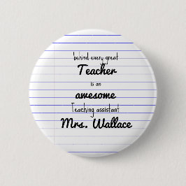 Chapa Redonda De 5 Cm asistente de docencia de ayuda de profesores en bo