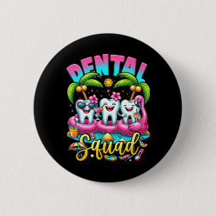 Chapa Redonda De 5 Cm Asistente de Higienista Dental Feliz Verano Dental