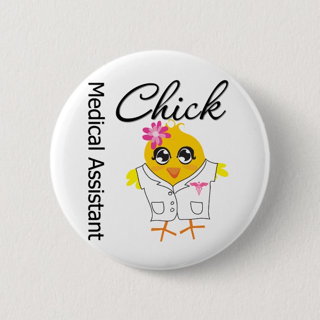 Chapa Redonda De 5 Cm Asistente Médico Pollito v2 (Anverso)
