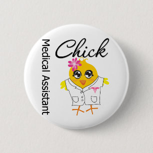 Chapa Redonda De 5 Cm Asistente Médico Pollito v2