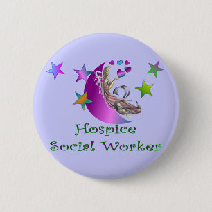 Chapa Redonda De 5 Cm Asistente social del hospicio