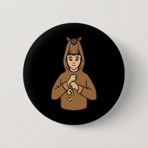 Chapa Redonda De 5 Cm Asl Hand Gesture Deaf Hearing Loss Awareness Boy