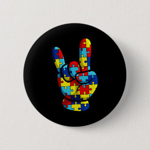 Chapa Redonda De 5 Cm ASL Rótulo de amor Lenguaje de autismo Ayuda para