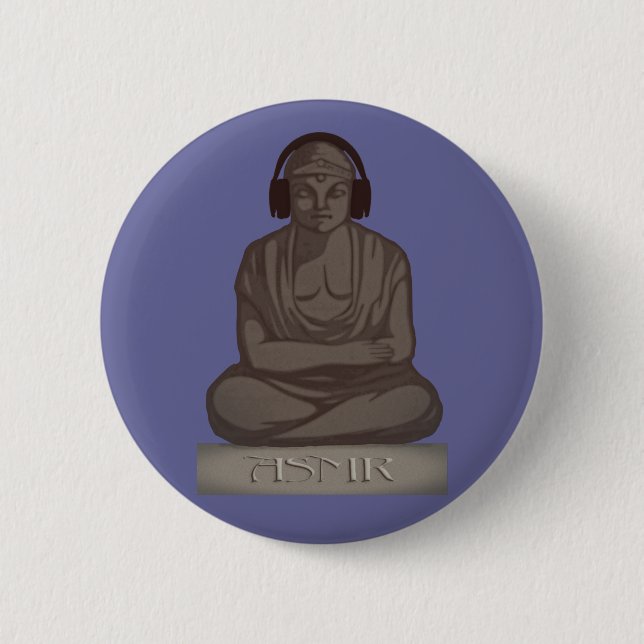 Chapa Redonda De 5 Cm ASMR Buddha (Anverso)