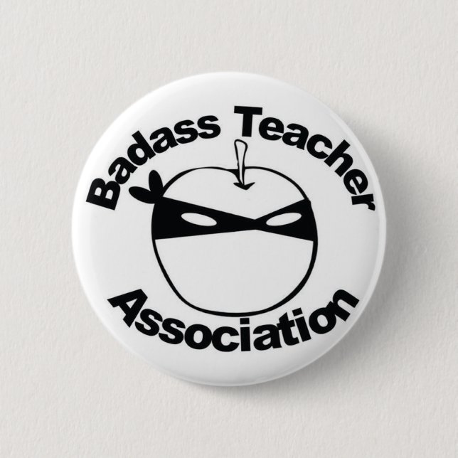 Chapa Redonda De 5 Cm Asociación del profesor de Badass - Ninja Apple (Anverso)
