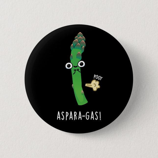 Chapa Redonda De 5 Cm Aspara-gas Gracioso Asparagus Veggie Pun Dark BG (Anverso)