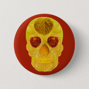 Chapa Redonda De 5 Cm Aspen Leaf Skull 1