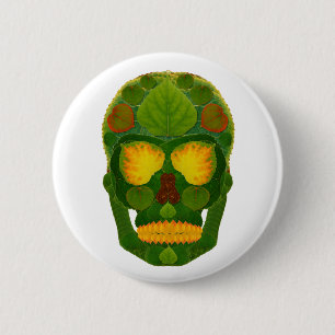 Chapa Redonda De 5 Cm Aspen Leaf Skull 9