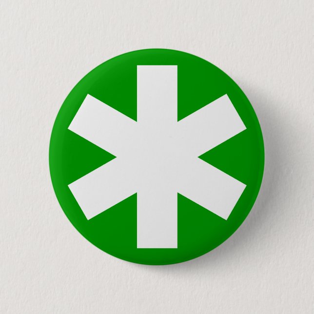 Chapa Redonda De 5 Cm Asterisk - Verde (Anverso)
