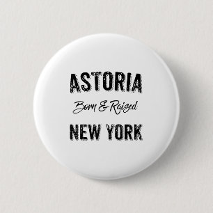 Chapa Redonda De 5 Cm Astoria Queens Nyc Orgullo Cita Nacido Criado Nati