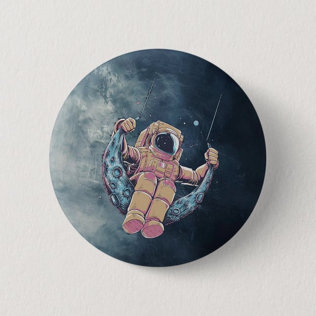 Chapa Redonda De 5 Cm Astronauta (Anverso)