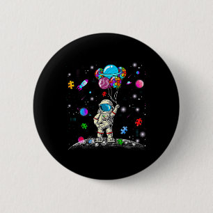 Chapa Redonda De 5 Cm Astronauta Bylloon Puzzle Space Autism Awareness f