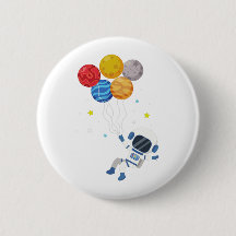 Astronauta con globos planetarios