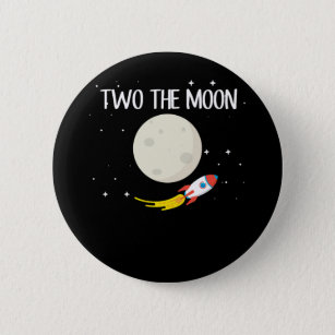 Chapa Redonda De 5 Cm Astronauta de 2º cumpleaños Moon para niños de 2 a