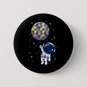 Chapa Redonda De 5 Cm Astronauta divertida Bylloon Autism Awareness Spac