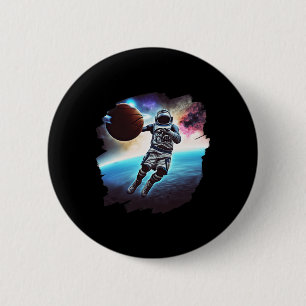 Chapa Redonda De 5 Cm Astronauta jugando al bisketbyll astronauta astron