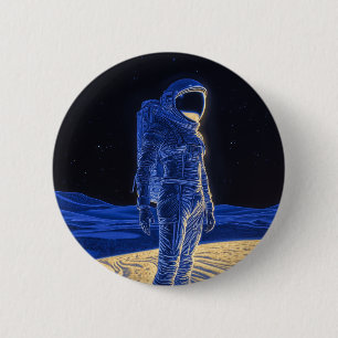 Chapa Redonda De 5 Cm Astronauta Mujer