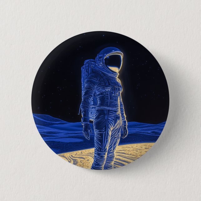 Chapa Redonda De 5 Cm Astronauta Mujer (Anverso)