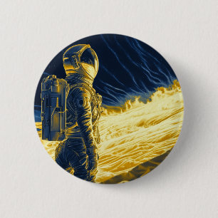 Chapa Redonda De 5 Cm Astronauta mujer