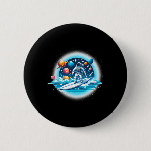 Chapa Redonda De 5 Cm Astronauta Surf en Espacio Niños Niñas Stem Kids