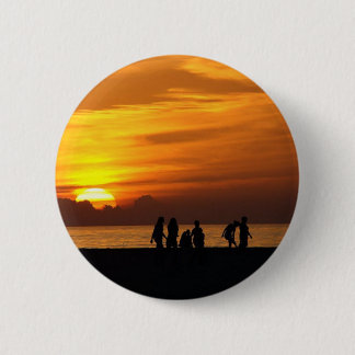 Chapa Redonda De 5 Cm Atardecer En La Playa