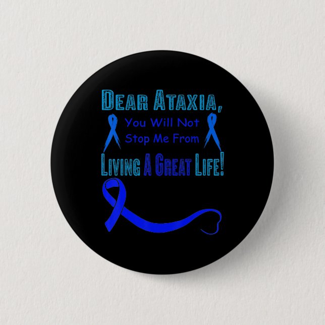 Chapa Redonda De 5 Cm Ataxia Awareness T-Shirt107 (Anverso)