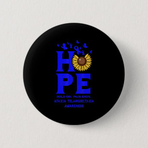 Chapa Redonda De 5 Cm Ataxia Telangiectasia Blue Hope Vintage Sunflower