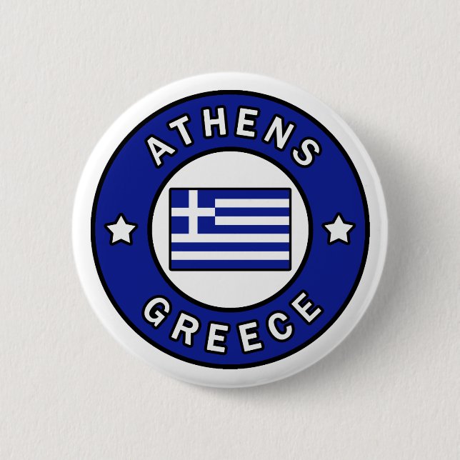 Chapa Redonda De 5 Cm Atenas Grecia (Anverso)