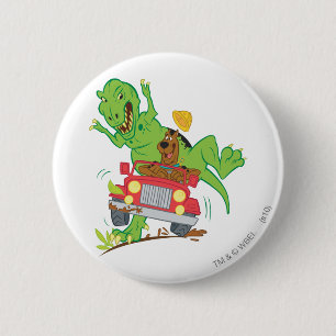 Chapa Redonda De 5 Cm Atentado Scooby-Doo T-Rex