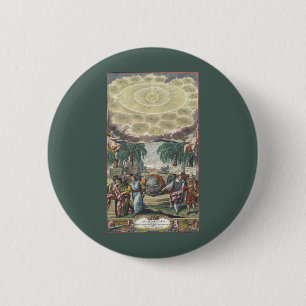 Chapa Redonda De 5 Cm Atlas Coelestis de Doppelmaier, Astronomía Vintage