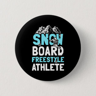 Chapa Redonda De 5 Cm Atleta estilo libre Snowboard