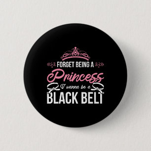 Chapa Redonda De 5 Cm Atleta Karate Chica Esparring Black Belt Women Gif