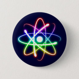 Chapa Redonda De 5 Cm Átomo brillante colorido | Regalos Geek