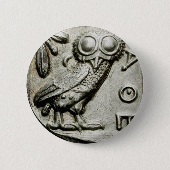 Chapa Redonda De 5 Cm Attica Tetradrachm Owlthena (Anverso)