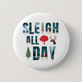 Chapa Redonda De 5 Cm Audaces Mascarillas Letras Escenas De Invierno 'Sl