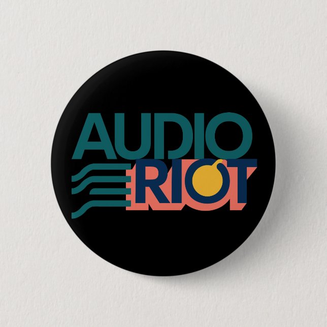 Chapa Redonda De 5 Cm Audio Riot Band Logo Circle Pin (Anverso)