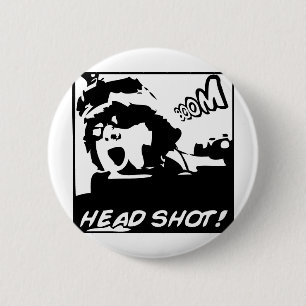 Chapa Redonda De 5 Cm ¡AUGE! ¡Headshot!