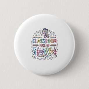 Chapa Redonda De 5 Cm Aula de Unicornio Llena de Destellos Merch Origina