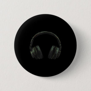 Chapa Redonda De 5 Cm Auriculares Con Música Relajada De Atardecer Auric