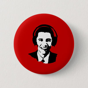 Chapa Redonda De 5 Cm Auriculares de Barack Obama