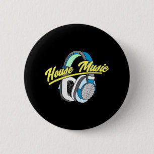 Chapa Redonda De 5 Cm Auriculares Turnables de House Music DJ
