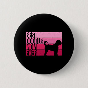 Chapa Redonda De 5 Cm Aussiedoodle Golden, Chica de arte de Guay Doodle
