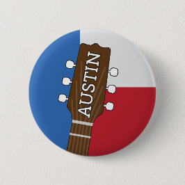 Chapa Redonda De 5 Cm Austin Tejas - capital de la música del mundo -