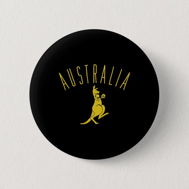 Chapa Redonda De 5 Cm Australia Boxing Kangaroo (Anverso)