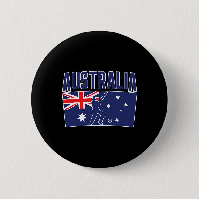 Chapa Redonda De 5 Cm Australia Cricket (flag And Tsman)  (Anverso)