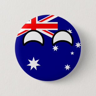 Chapa Redonda De 5 Cm Australia Geeky que tiende divertida Countryball
