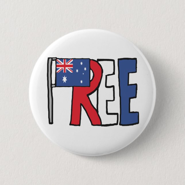 Chapa Redonda De 5 Cm Australia libre (Anverso)